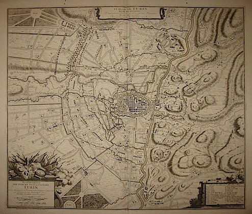 Visscher Nicolaes (1618-1709) Le plan de Turin et de ses environs... Platte grond der stercke Stad en Casteel Turin 1706 Amsterdam